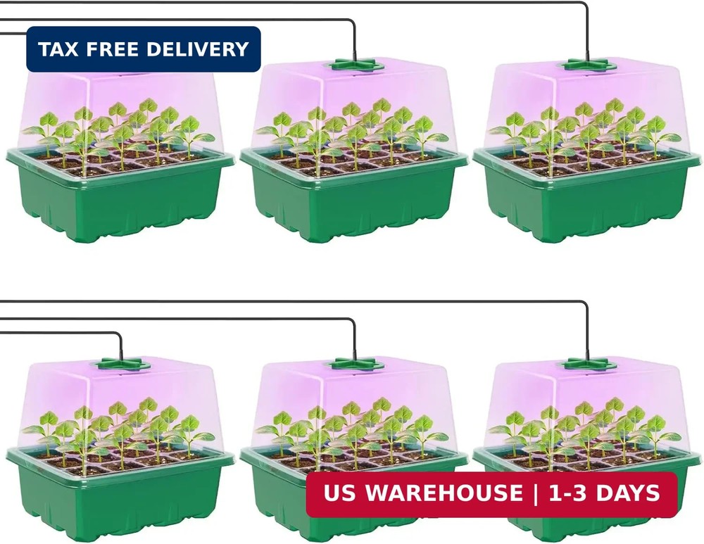 MIXC Seed Starter Kit with Grow Light, Elevated Seedling Tray Kit with Adjustabl