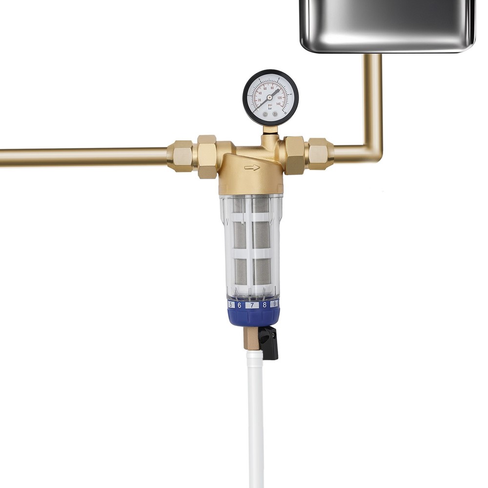 Purewater Whole House Water Pre-Filter System Reusable Spin Down Sediment Filter