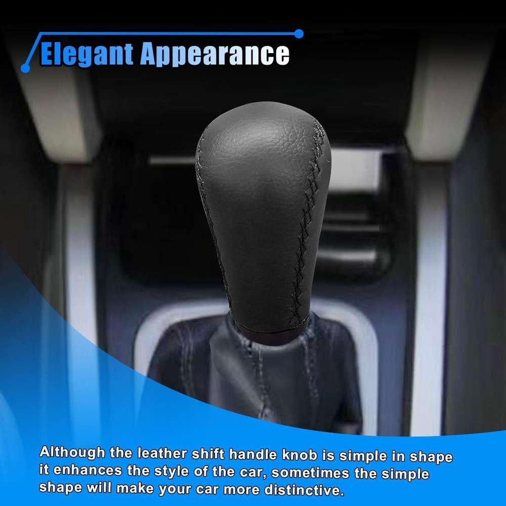 5 Speed Shifter Knobs, Manual Transmission Shift Knob, Handle Leather Black