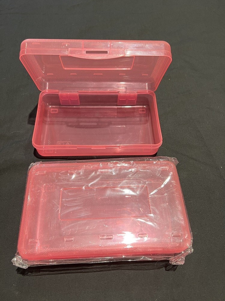 Small Pencil Box Plastic, Neon Pink. New