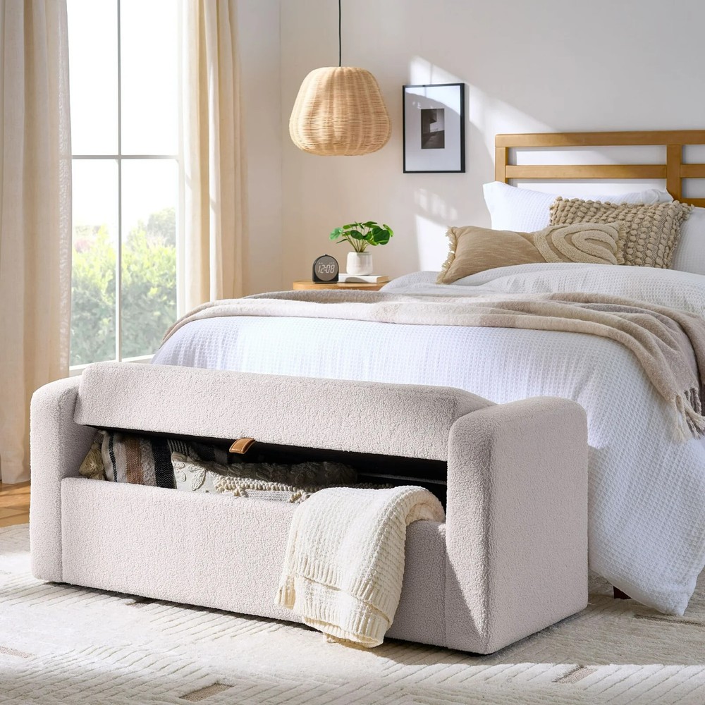 Modern Bohemian Springwood 55.12" Storage Bench