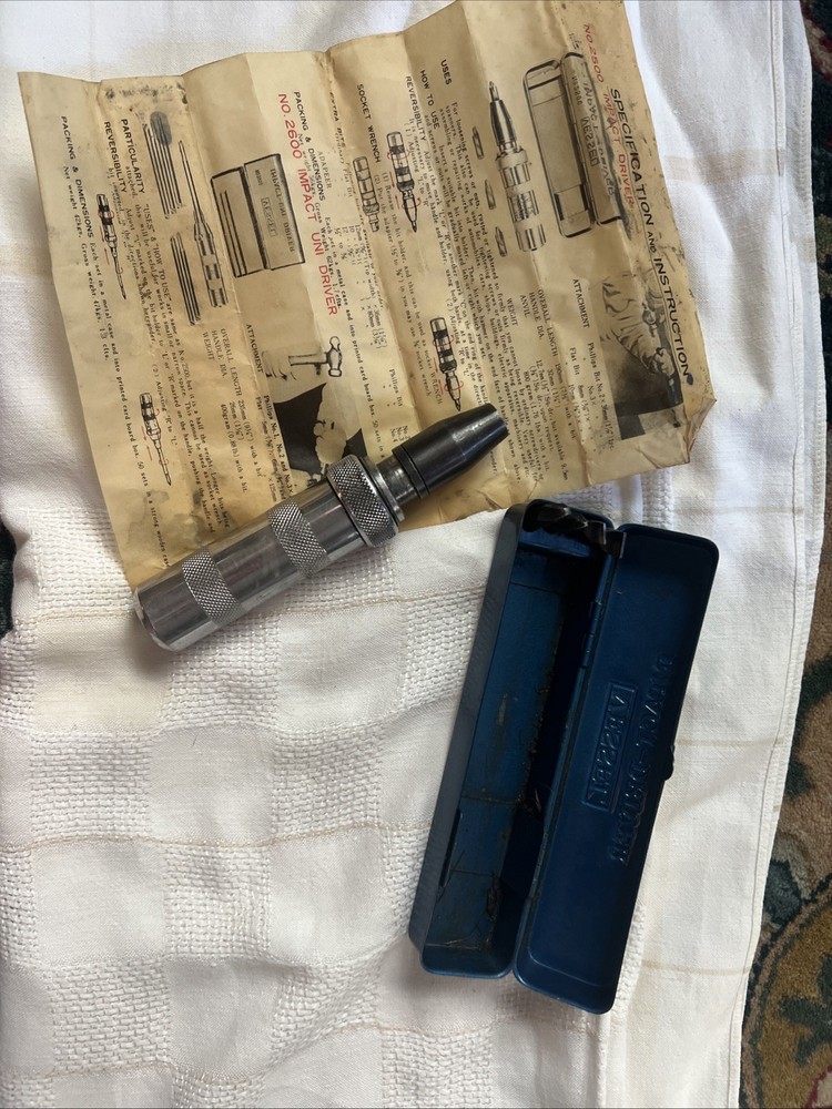 Vintage Vessel Impact Driver 2500 With Bits and Original Case