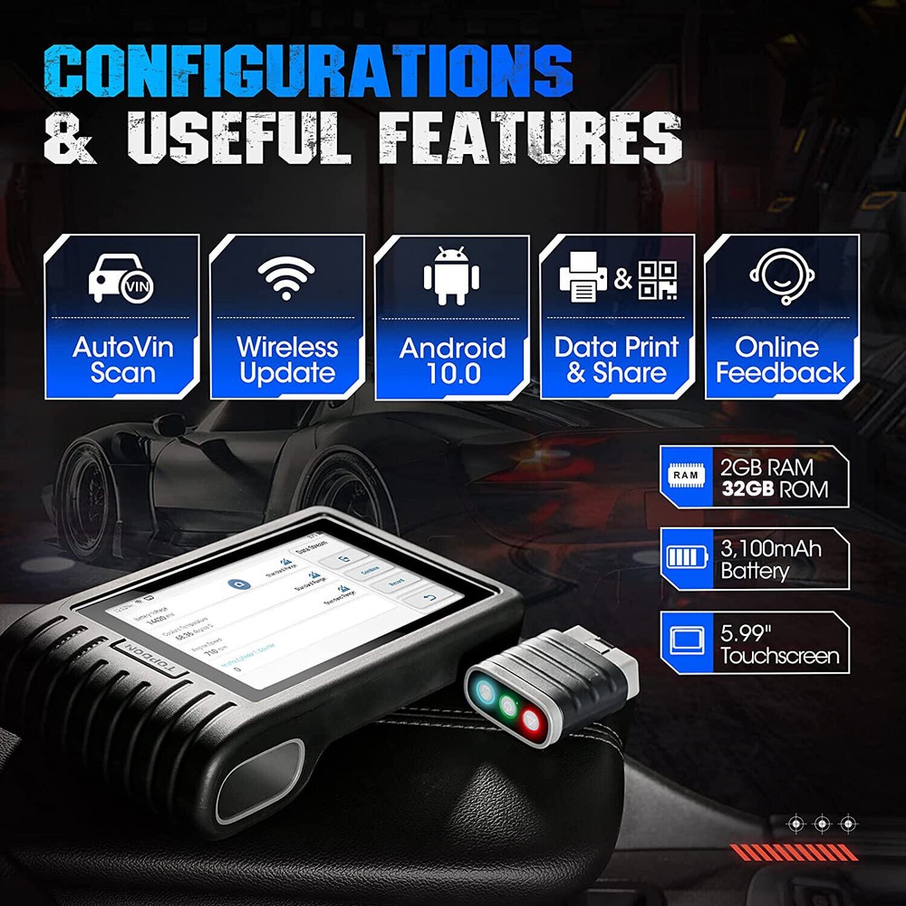 🔥TOPDON AD800BT Wireless Car OBD2 Scanner Full Systems Diagnostic Scan Tool