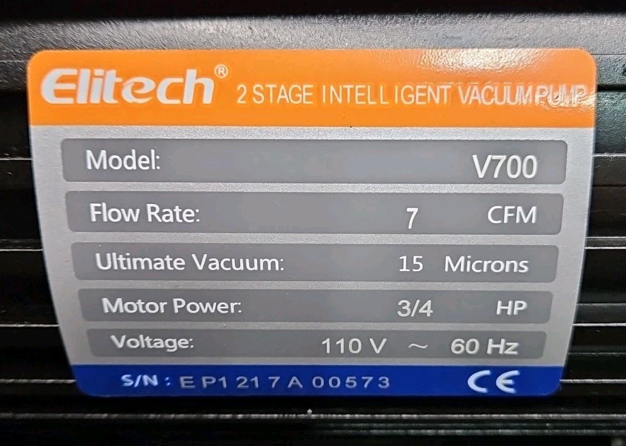 Elitech V700 2-Stage Intelligent Vacuum Pump with Touch Screen