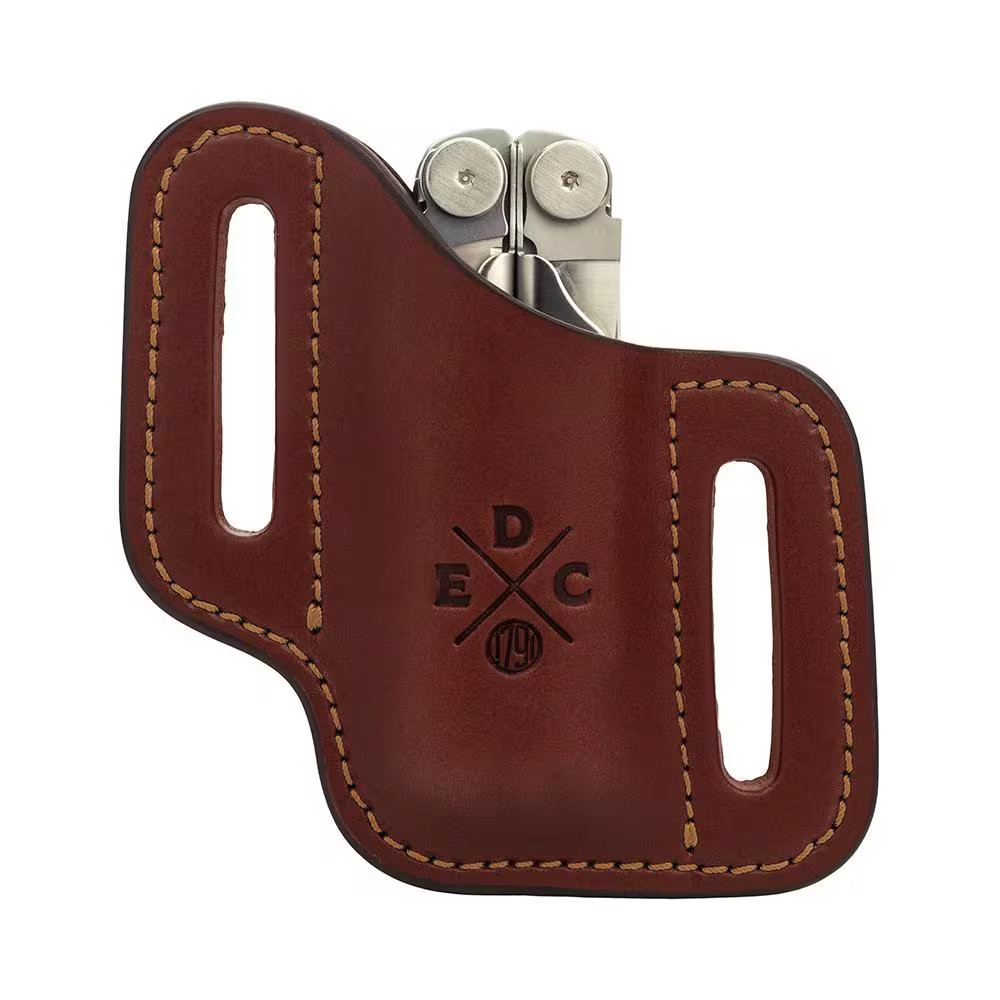 4.7 In. Standard Medium Chestnut Full-Grain Leather Tool Organizer