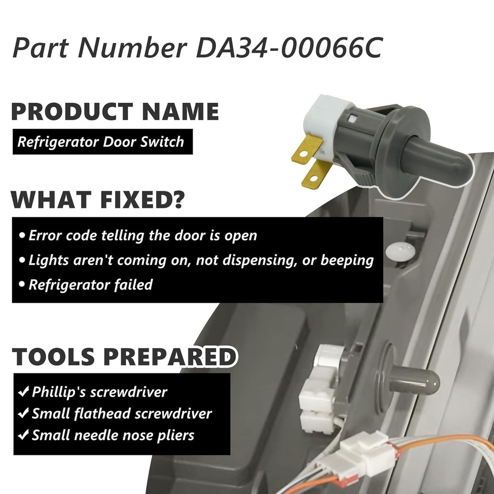 Refrigerator Switch Door-Interlock Fits Various Samsung 2 Pin Door Light