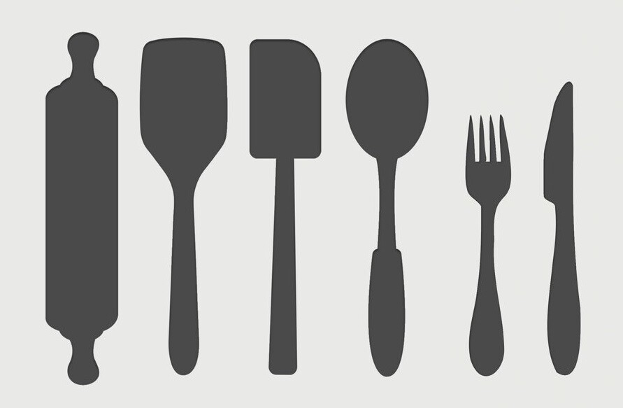 7"x10" Clear Plastic Stencil - Kitchen Tools (MH218)