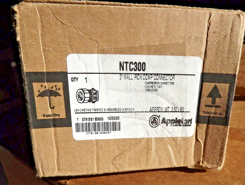 Appleton NTC-300 Mall iron Rigid Compression Connector 3" gedney 31-300