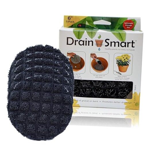 3D Mesh Planter Pot Drainage Insert Disc – Made in USA – Keeps 6" – 5 Pack