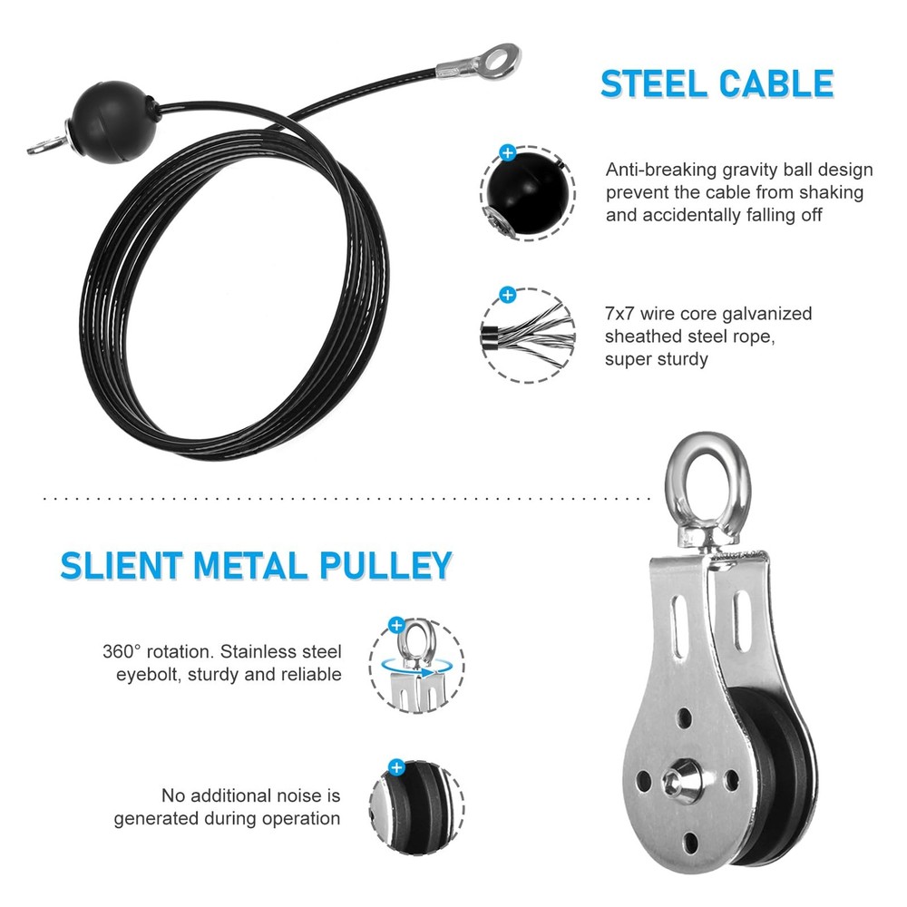 Pulley System for Home Gym, Cable Pulley System Gym for LAT Pulldown Cable Ma...