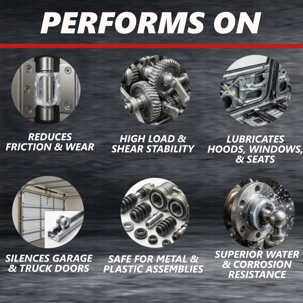 Dynatex White Lithium Grease 16 oz Tub Multi-Purpose (4-Pack)