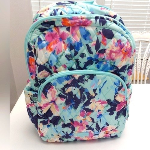 Vera Bradley Essential Large Backpack *Blue Floating Blossoms* NWT $195