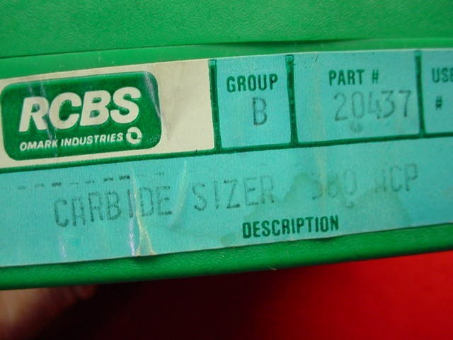 RCBS- #20437 - .380 acp. Carbide Sizer Die - New !