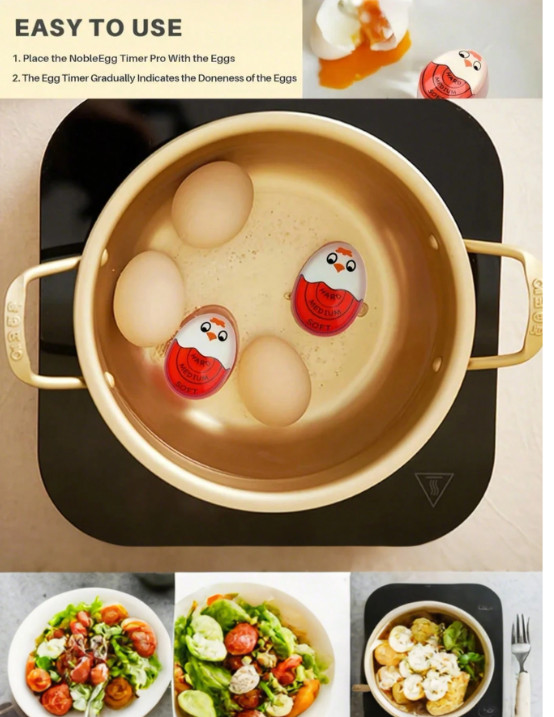 1pc Color-Changing Egg Timer Hard And Soft Boiled Eggs With Easy & Accurate Way