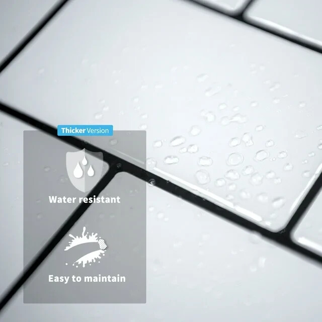 White Herringbone Peel and Stick Backsplash Tiles 10 Tiles Thicker Version