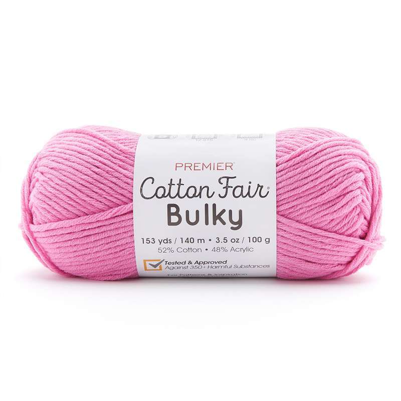 Premier Yarns Cotton Fair Bulky Yarn - Solid-Bubblegum