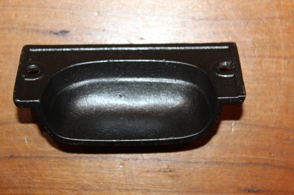 Restored Ornate Antique Victorian Cast Iron Bin Apothecary Cupboard Pull L-50