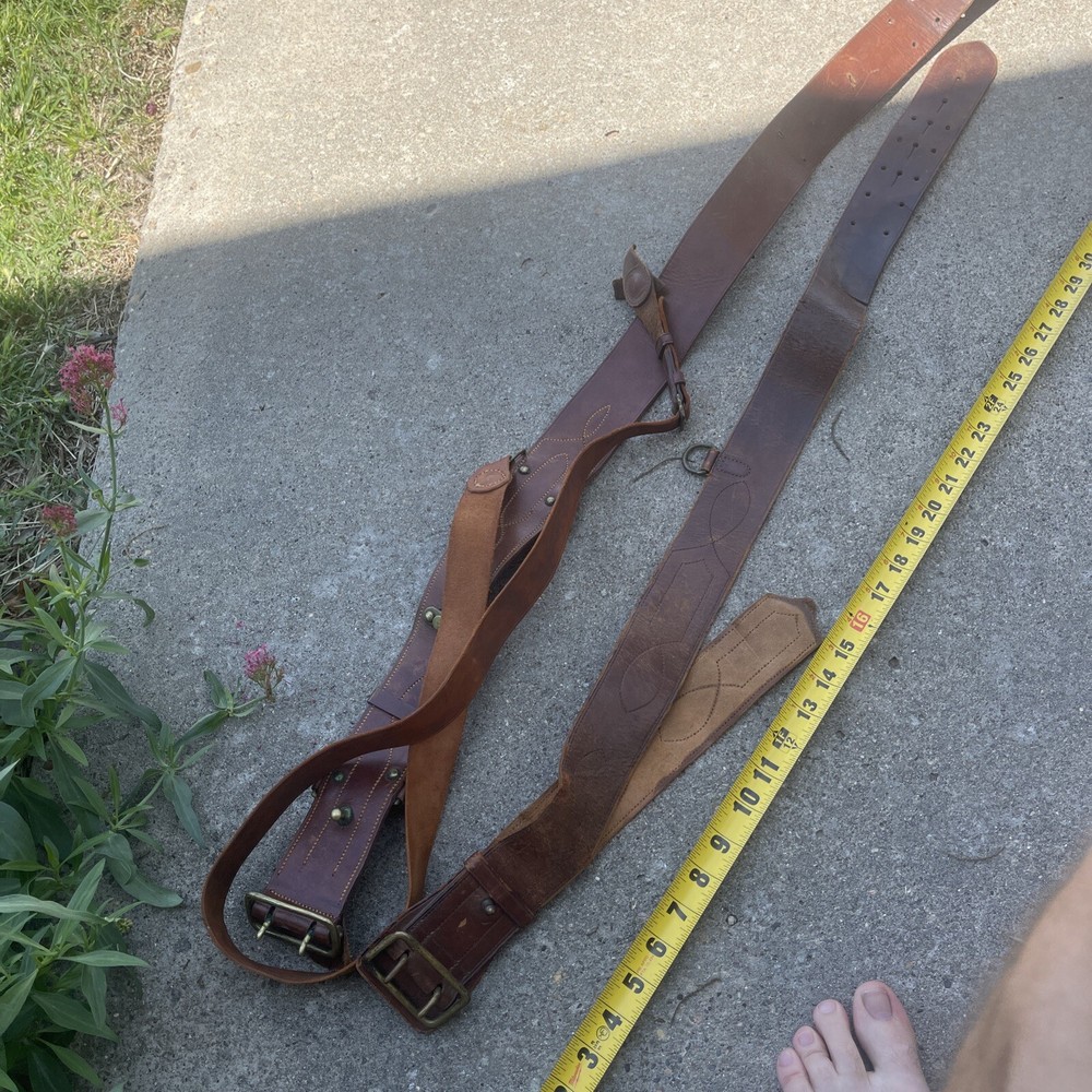 Lot Of 2 WWI Era Leather Belts For Restore
