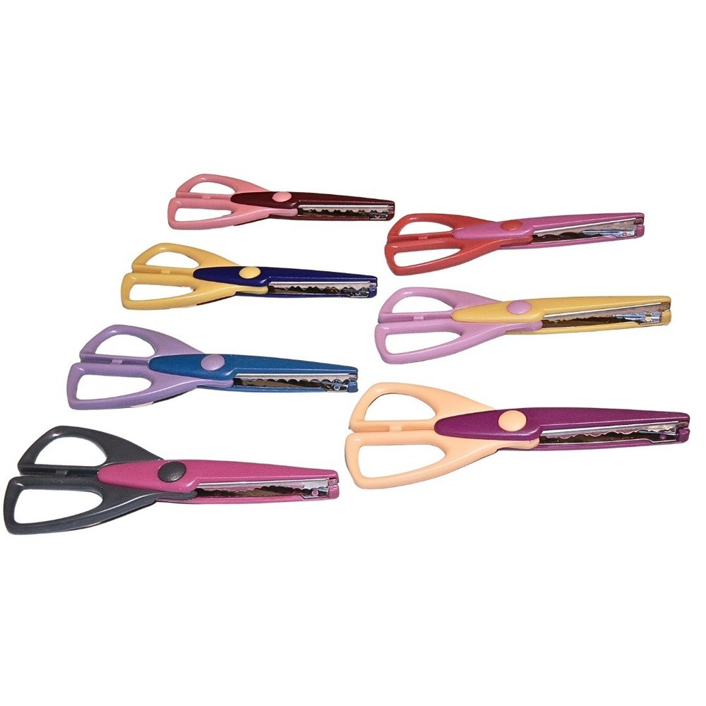 7 Pair Decorative Edge Craft Scissors Set Multi-Color Paper Edging Shears