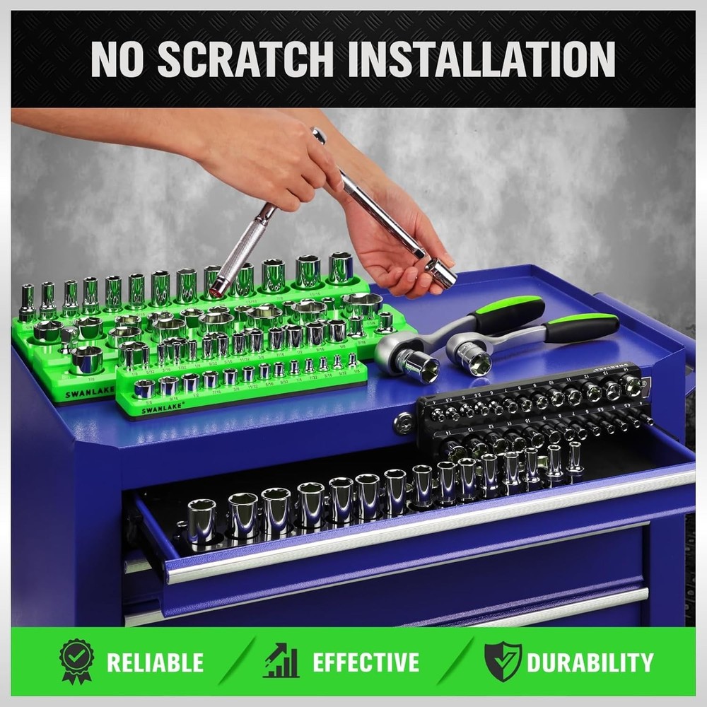 Large Capacity Socket Organizer with Clear Labels for Quick Identification