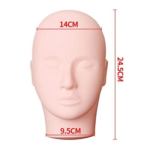 Professional Flat Head Mannequin for Makeup & Eyelash Training - Soft Silicone