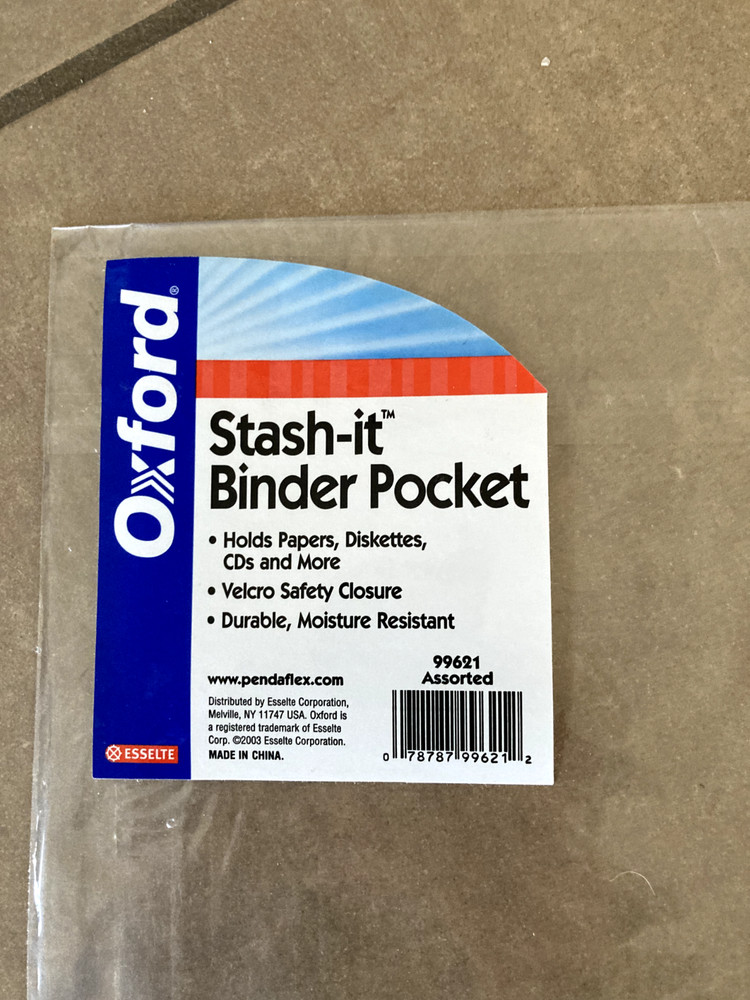 Binder Pocket, Letter-Size, Top-loading, with Closure