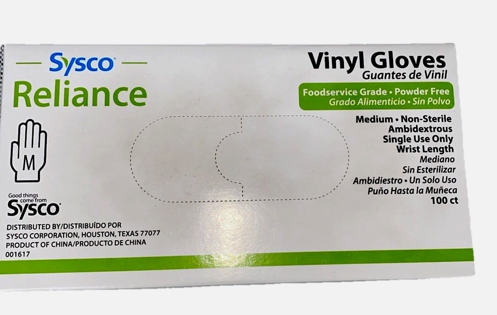 New Sysco Vinyl Gloves Size Medium ~ M ~