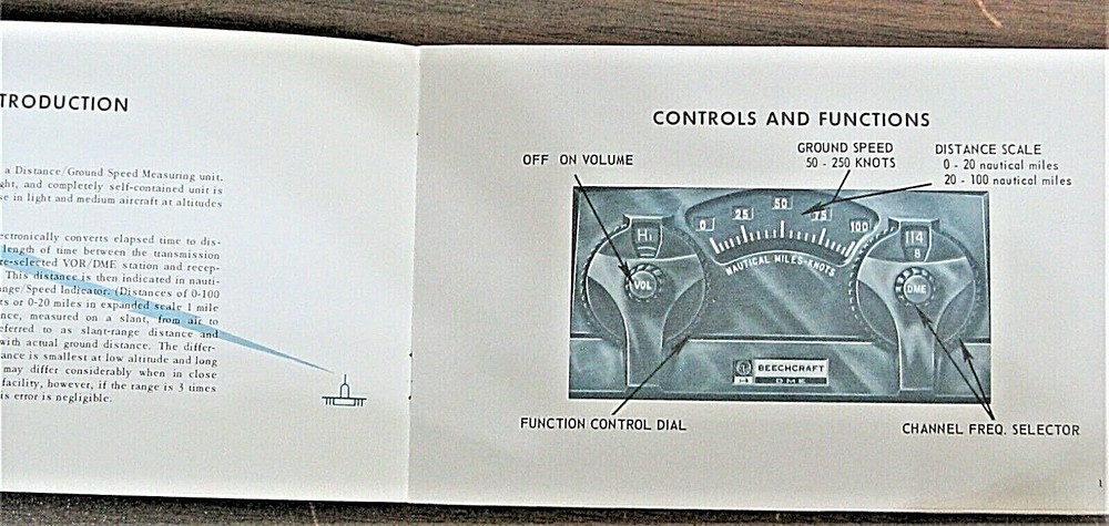 Original Beechcraft A-60 DME Operating Instructions Manual + Safety Guide