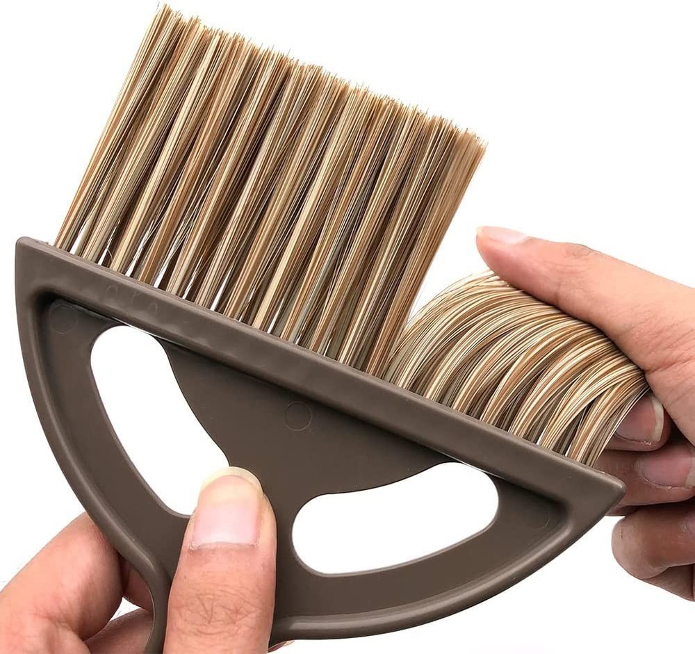 Small Broom and Dustpan Set Mini Brush, Hand 2set, Brown