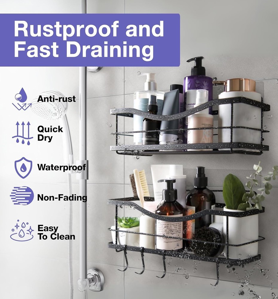 Easy Install Shower Shelf, Rustproof Stainless Steel