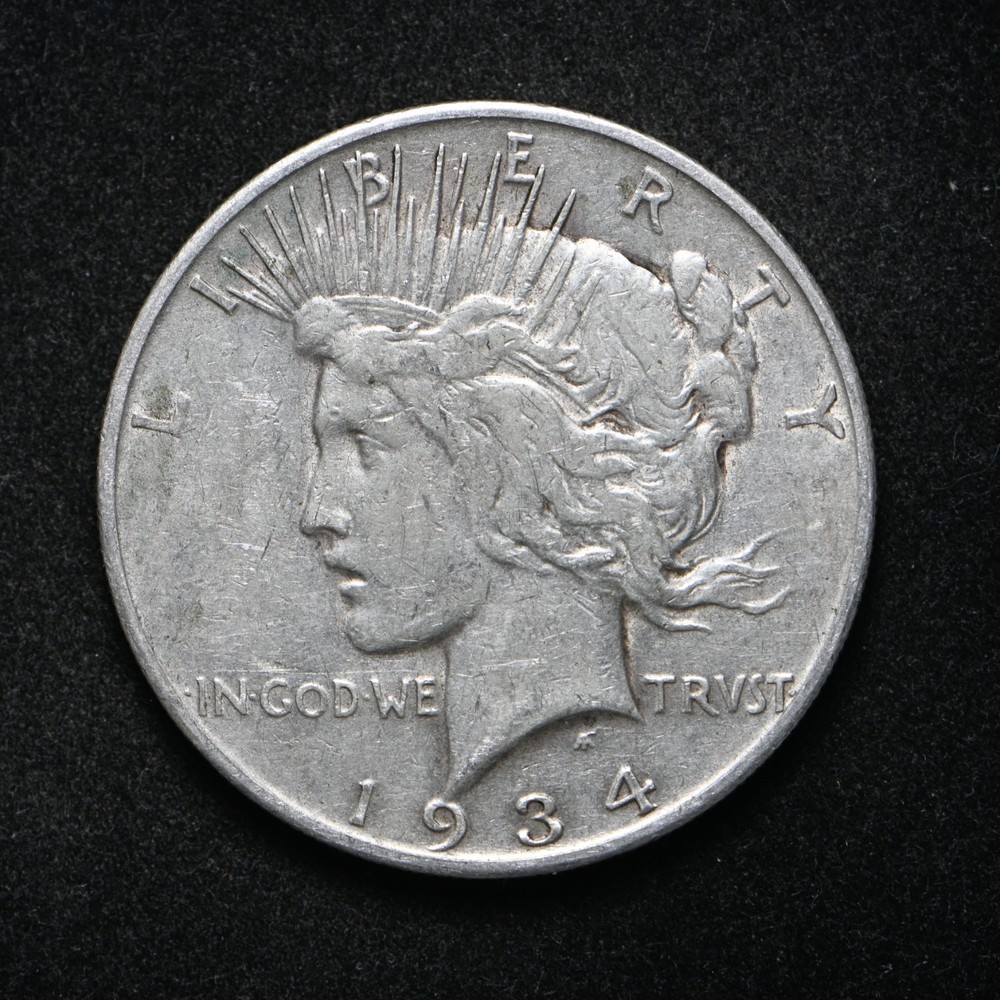 1934-S Peace Silver Dollar VF+ (cn16791)