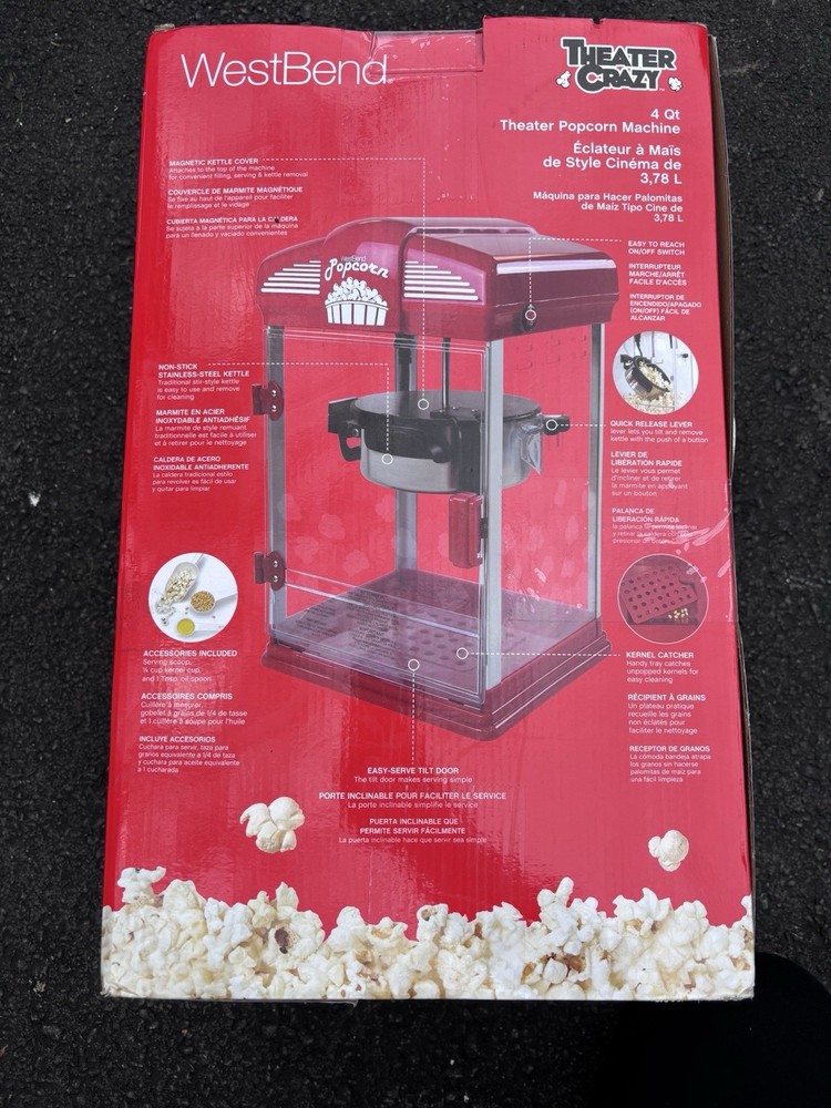 WestBend 4 Quart Theatre Popcorn Machine