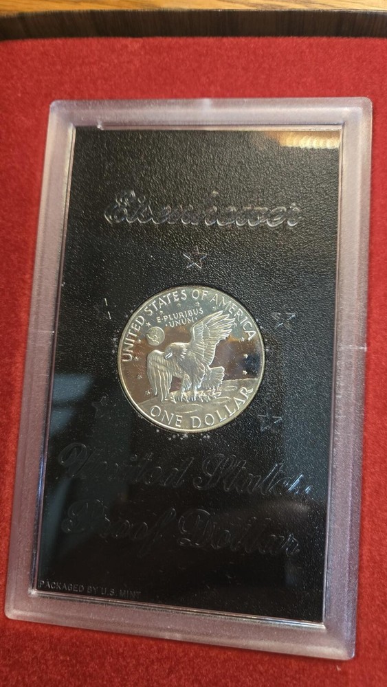 1973 Eisenhower Silver Dollar Coin in Display Case