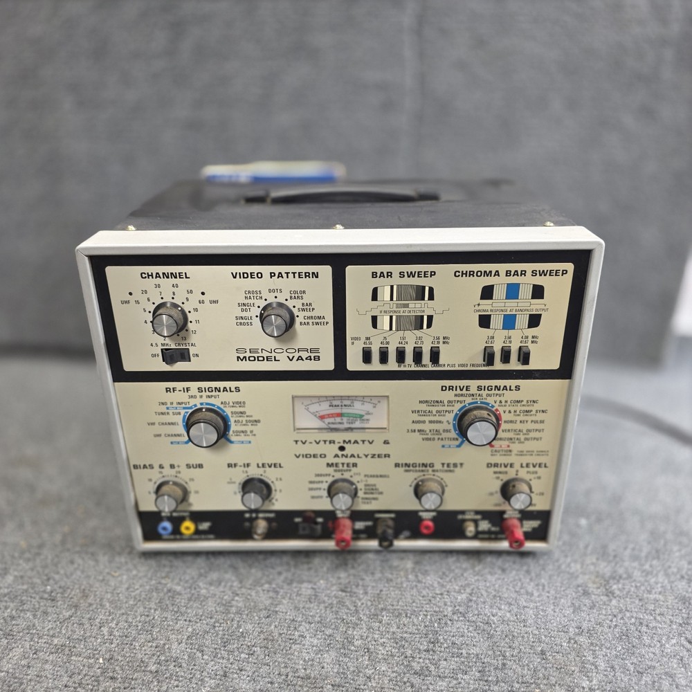 Sencore VA48 Universal Video Analyzer with Speed Test Setup Guide Powers On