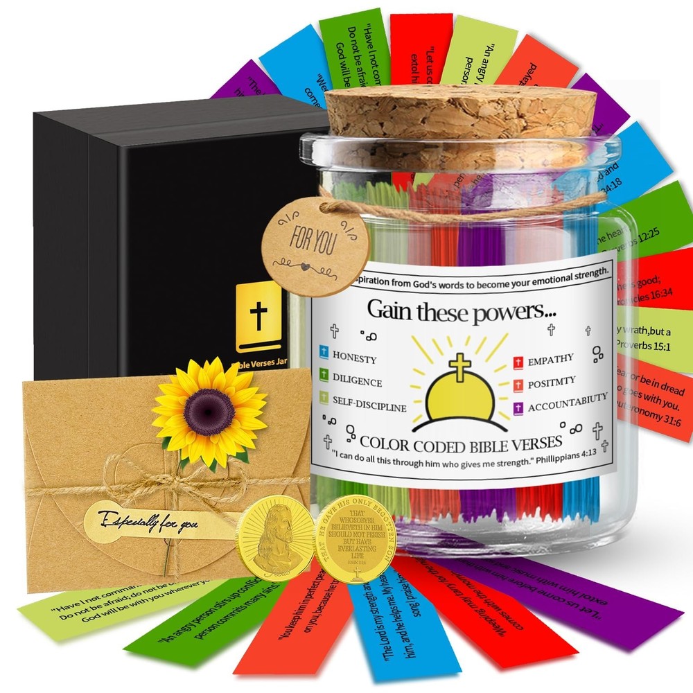 Bible Verse Jar – Color‑Coded Scripture Prayer & Encouragement Jar,