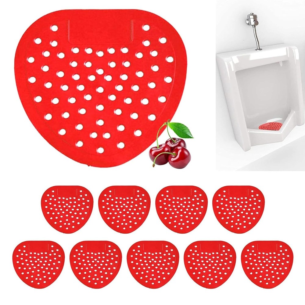 Efficient 10 Pack Cherry Urinal Screens - 30-Day Odor Control & Splash Guard