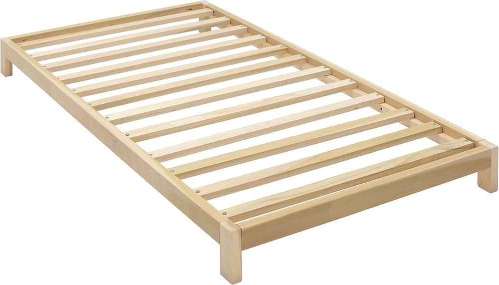 Transitional Solid Wood Twin Platform Bed in Rich Brown Finish