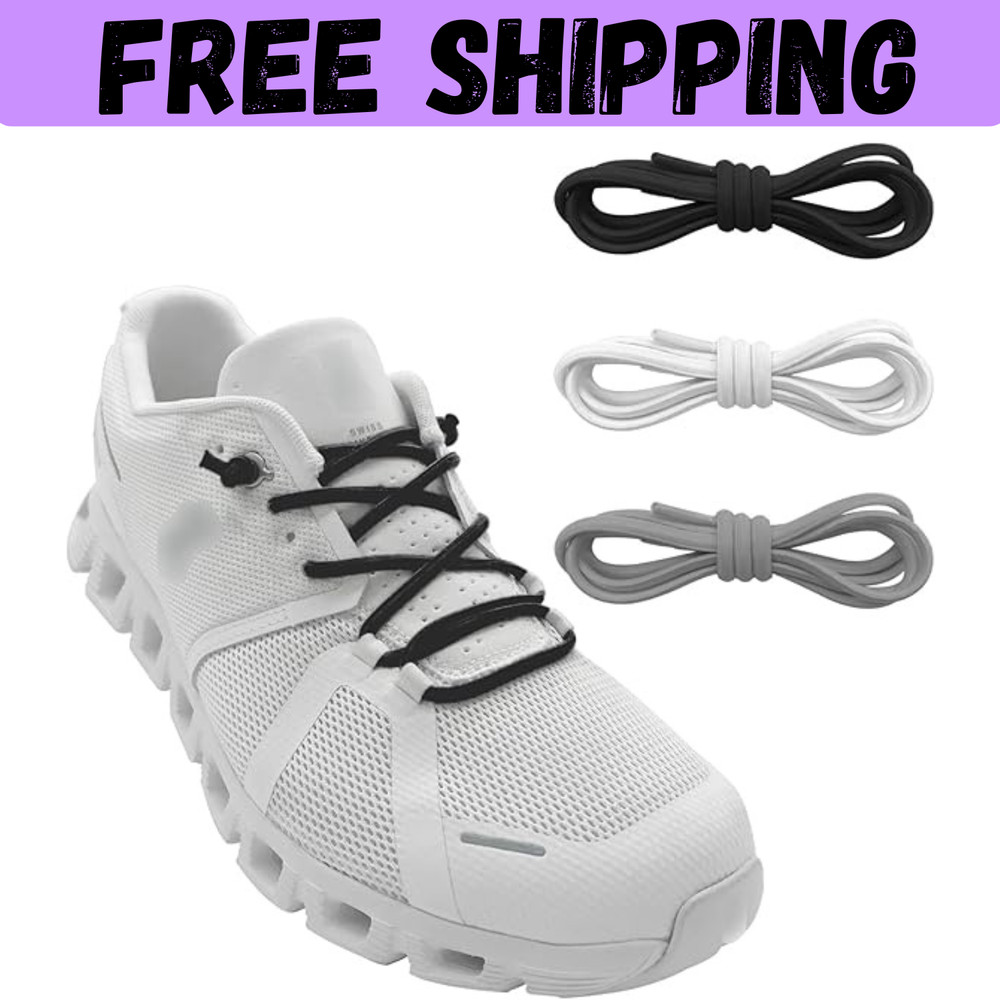 3 Pairs Elastic Shoe Laces Replacement Laces for on Cloud,Stretch round [NEW]