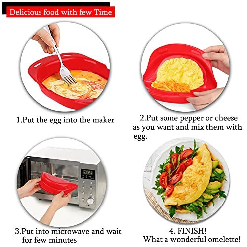 Microwavable Non-Stick Omelet Maker Egg Cooker Pancake Mold Egg Roller