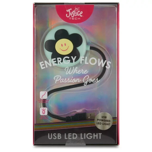 JUSTICE TECH Desktop USB Light Adjustable, Flexible & Bright - SUNFLOWER - NIB