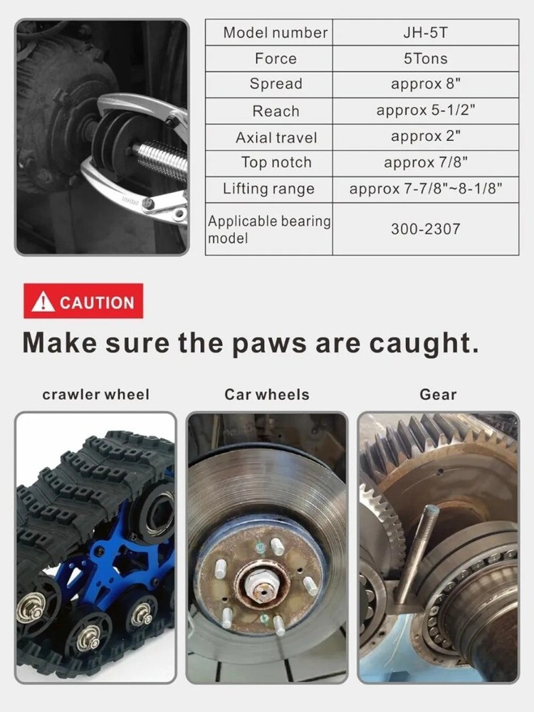Hydraulic Gear Puller, 5T Bearing Hub Separator, Hydraulic Puller Separator Tool