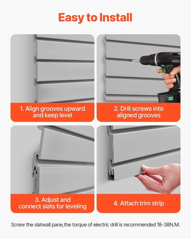 4x4ft PVC Slat Panel Grey 300lb Load Modular Setup