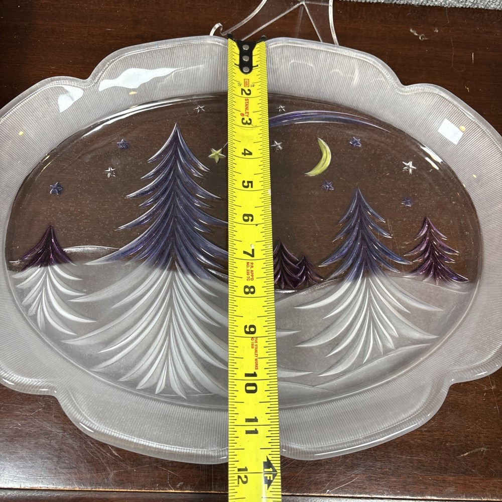 Studio Nova~Oval Christmas Platter Starlight Christmas Trees 15"