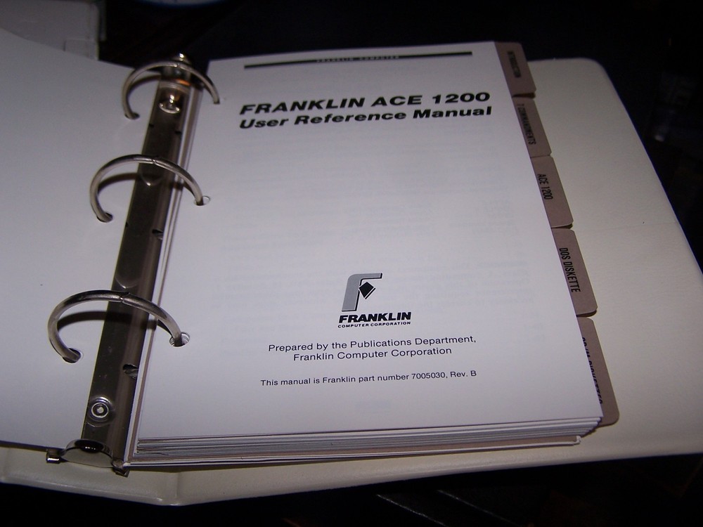 Vintage Rare Franklin Ace 1200 User Reference Manual