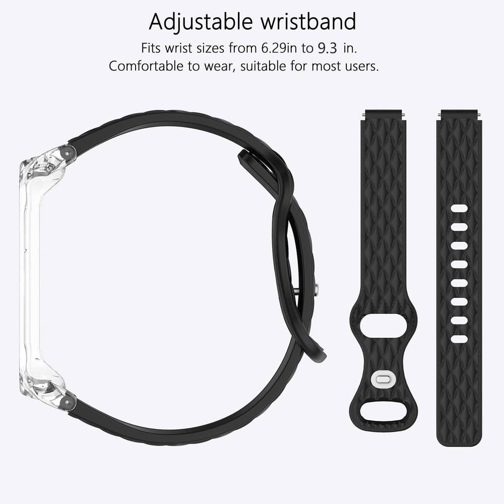 Magnetic Silicone Wristband with PC Case, Adjustable Replacement Strap, 2 Sty...