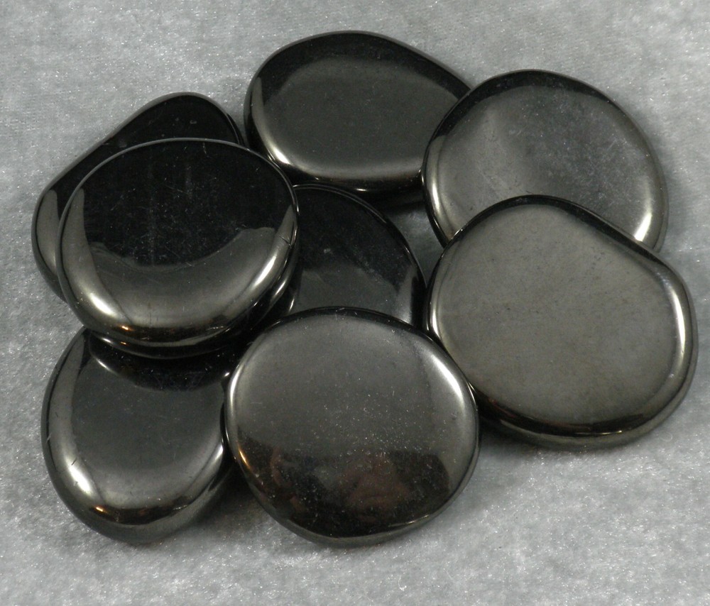 One 1 Jet Lignite Gemstone Worry Stone Disk protection dispell grief Medium
