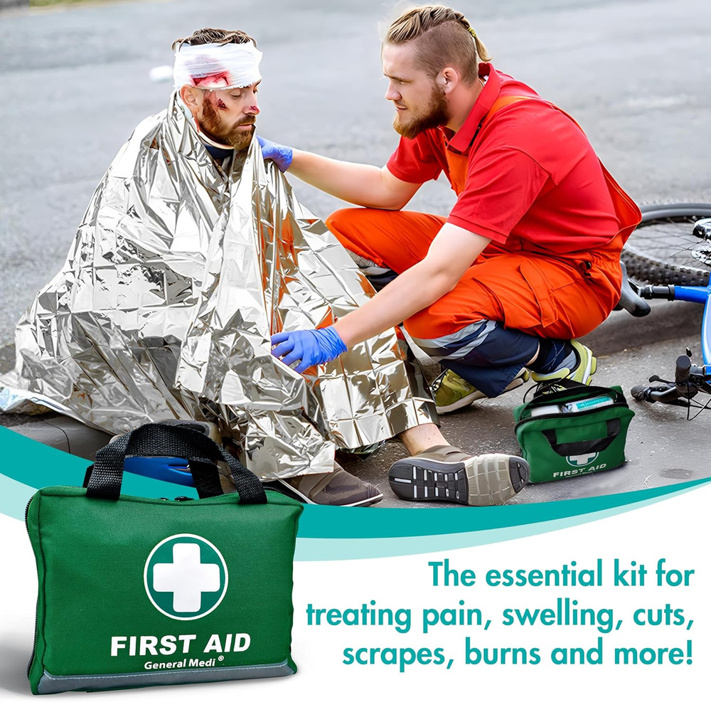 210 Piece First Aid Kit- Emergency Kit - Reflective Design - Includes Ice(Cold)