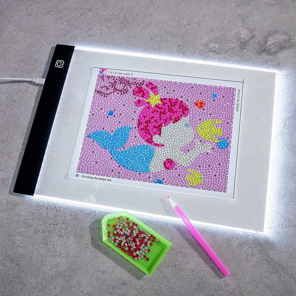 A4 Light Pad for Diamond Painting, LED Copy Board Tracing Black