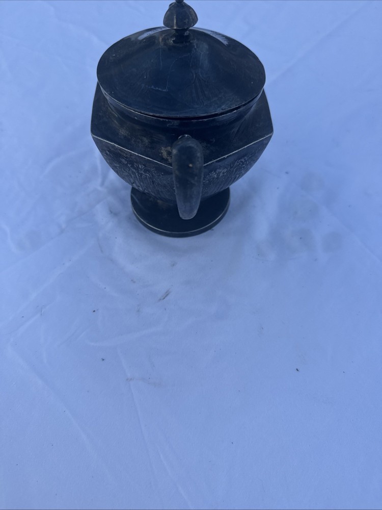 ANTIQUE PLATED SUGAR BOWL