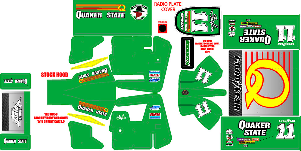 1RC SPRINT WRAP STEVE KINSER 1995 THEME WRAP KIT